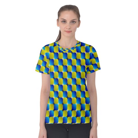 Illusion Waves Pattern Women s Cotton Tee by Sparkle