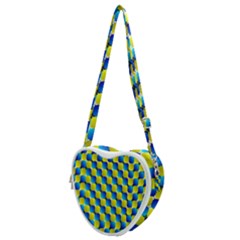 Illusion Waves Pattern Heart Shoulder Bag