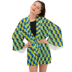 Illusion Waves Pattern Long Sleeve Kimono by Sparkle