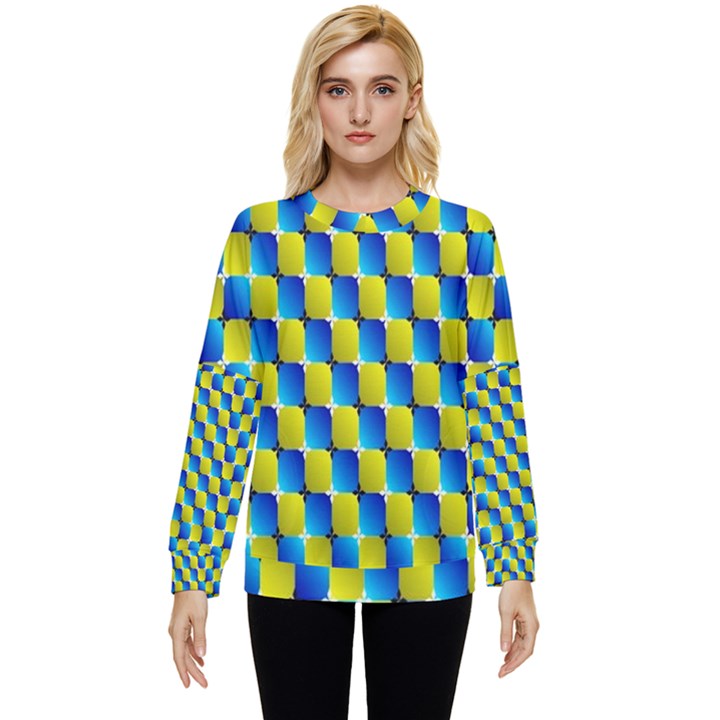 Illusion Waves Pattern Hidden Pocket Sweatshirt