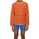 Illusion Blocks Pattern Kids  Long Sleeve Swimwear View1