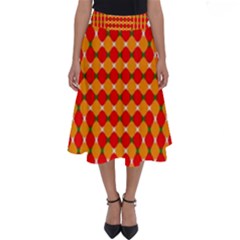 Illusion Blocks Pattern Perfect Length Midi Skirt by Sparkle