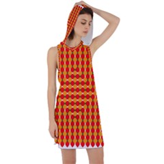 Illusion Blocks Pattern Racer Back Hoodie Dress by Sparkle