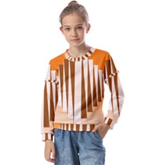 Lines Kids  Long Sleeve Tee With Frill 