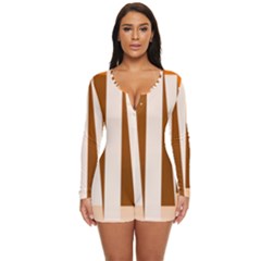 Lines Long Sleeve Boyleg Swimsuit