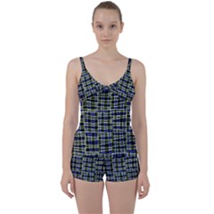 Blocks Illusion Tie Front Two Piece Tankini by Sparkle