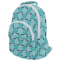 Illusion Blocks Pattern Rounded Multi Pocket Backpack by Sparkle