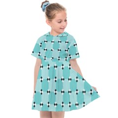 Illusion Blocks Pattern Kids  Sailor Dress