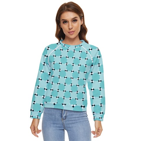 Illusion Blocks Pattern Women s Long Sleeve Raglan Tee by Sparkle