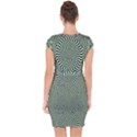 Illusion Waves Pattern Capsleeve Drawstring Dress  View2