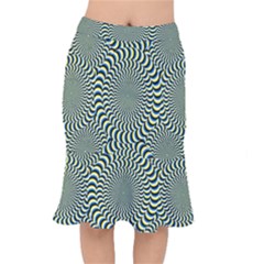 Illusion Waves Pattern Short Mermaid Skirt by Sparkle