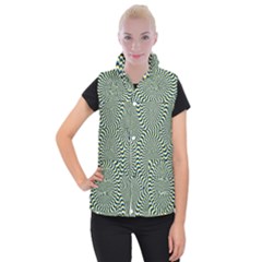 Illusion Waves Pattern Women s Button Up Vest by Sparkle