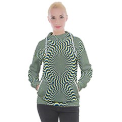 Illusion Waves Pattern Women s Hooded Pullover