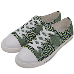 Illusion Waves Pattern Men s Low Top Canvas Sneakers by Sparkle