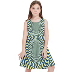 Illusion Waves Pattern Kids  Skater Dress