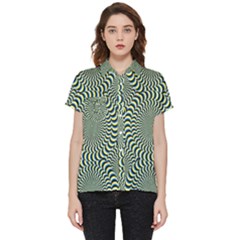 Illusion Waves Pattern Short Sleeve Pocket Shirt by Sparkle