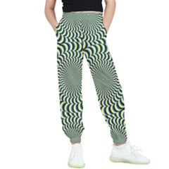 Illusion Waves Pattern Kids  Elastic Waist Pants