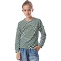 Illusion Waves Pattern Kids  Long Sleeve Tee with Frill  View1