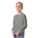 Illusion Waves Pattern Kids  Long Sleeve Tee with Frill  View2