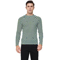 Illusion Waves Pattern Men s Long Sleeve Rash Guard by Sparkle