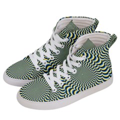 Illusion Waves Pattern Women s Hi-top Skate Sneakers by Sparkle