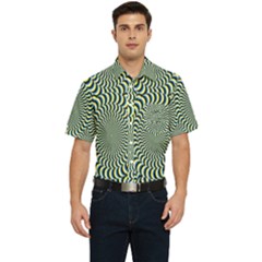 Illusion Waves Pattern Men s Short Sleeve Pocket Shirt  by Sparkle