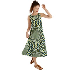 Illusion Waves Pattern Summer Maxi Dress by Sparkle