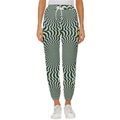 Illusion Waves Pattern Cropped Drawstring Pants by Sparkle