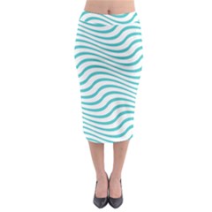 Beach Waves Midi Pencil Skirt by Sparkle