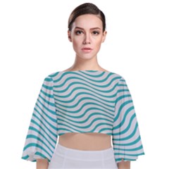 Beach Waves Tie Back Butterfly Sleeve Chiffon Top by Sparkle