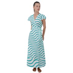 Beach Waves Flutter Sleeve Maxi Dress by Sparkle