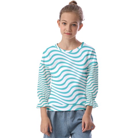 Beach Waves Kids  Cuff Sleeve Top by Sparkle