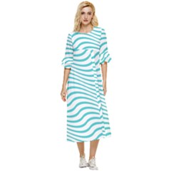 Beach Waves Double Cuff Midi Dress