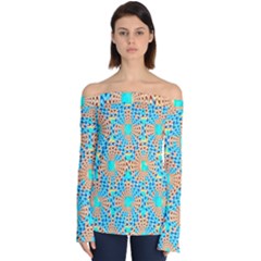 Illusion Waves Pattern Off Shoulder Long Sleeve Top by Sparkle