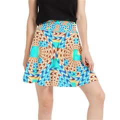 Illusion Waves Pattern Waistband Skirt