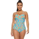 Illusion Waves Pattern Retro Full Coverage Swimsuit View1