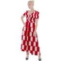 Illusion Waves Pattern Button Up Short Sleeve Maxi Dress View1