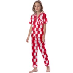 Illusion Waves Pattern Kids  Satin Short Sleeve Pajamas Set by Sparkle