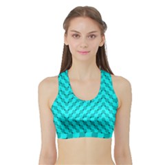 Illusion Waves Pattern Sports Bra With Border by Sparkle