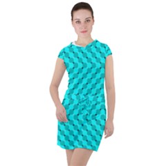 Illusion Waves Pattern Drawstring Hooded Dress by Sparkle