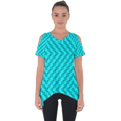 Illusion Waves Pattern Cut Out Side Drop Tee by Sparkle