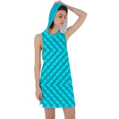 Illusion Waves Pattern Racer Back Hoodie Dress by Sparkle