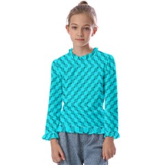 Illusion Waves Pattern Kids  Frill Detail Tee