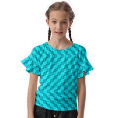 Illusion Waves Pattern Kids  Cut Out Flutter Sleeves