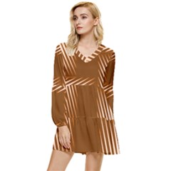 Different Tiered Long Sleeve Mini Dress