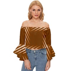 Different Off Shoulder Flutter Bell Sleeve Top by Sparkle