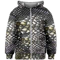 Snake Skin Kids  Zipper Hoodie Without Drawstring by Sparkle