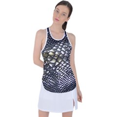 Snake Skin Racer Back Mesh Tank Top by Sparkle