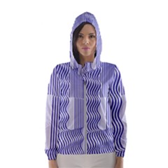 Illusion Waves Pattern Women s Hooded Windbreaker by Sparkle