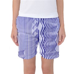 Illusion Waves Pattern Women s Basketball Shorts by Sparkle